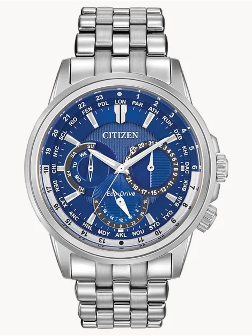 Citizen Men’s Watch Blue and Silver Multi-Function Dial